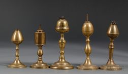 Five Brass Lamps